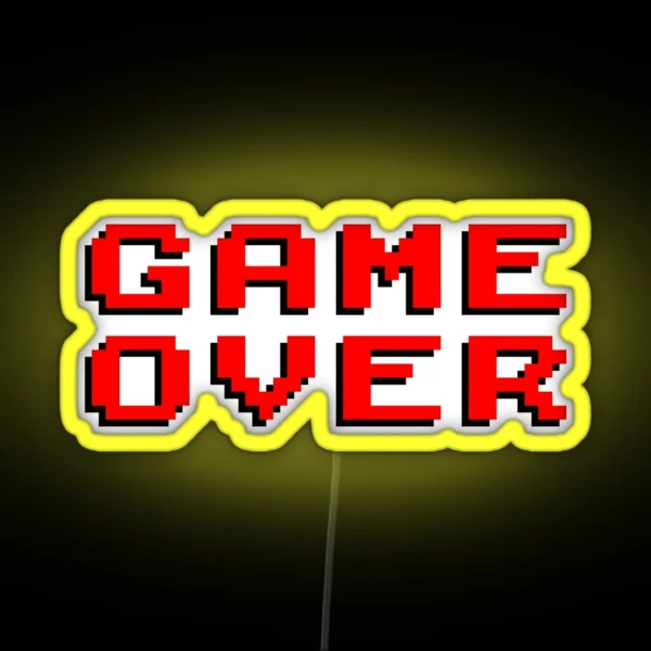Classic Arcade Game Over Message RGB Neon Sign