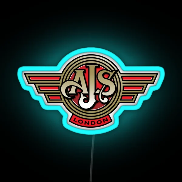 Classic British Motorcycle AJS RGB Neon Sign