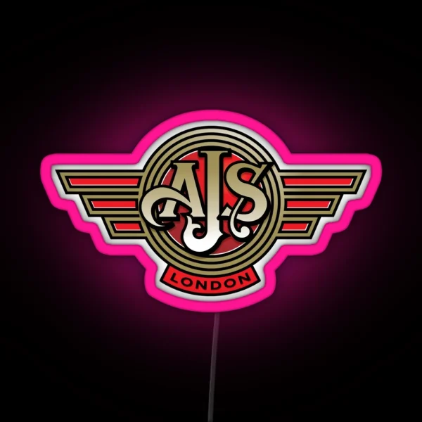 Classic British Motorcycle AJS RGB Neon Sign