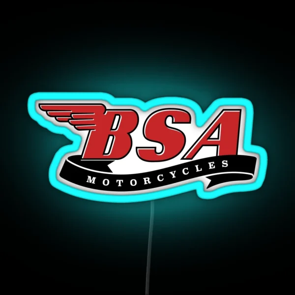 Classic BSA Motorcycles Logo RGB Neon Sign