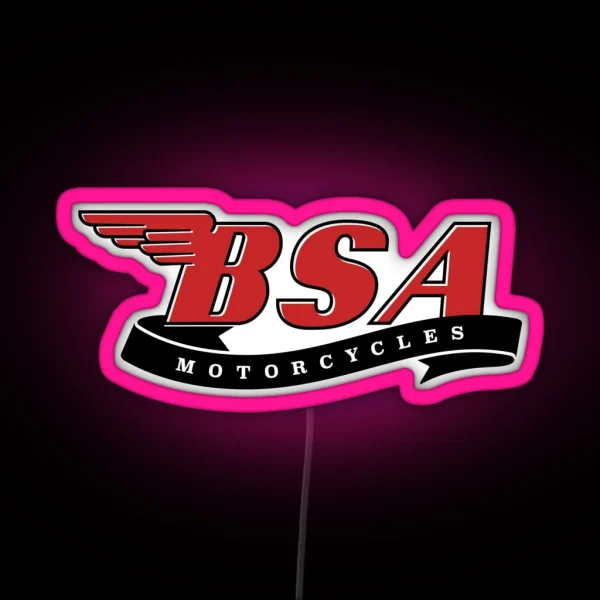 Classic BSA Motorcycles Logo RGB Neon Sign