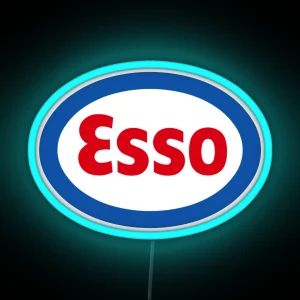 Classic Esso Petrol Gasoline Diesel Fuels Logo RGB Neon Sign