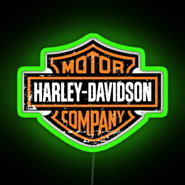 Classic Harley Davidson Motorcycles For Enthusiasts RGB Neon Sign