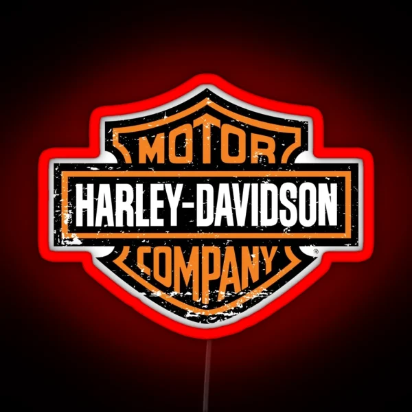 Classic Harley Davidson Motorcycles For Enthusiasts RGB Neon Sign