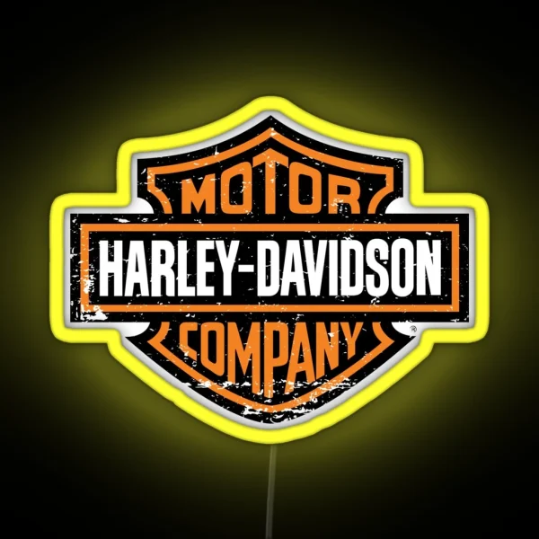 Classic Harley Davidson Motorcycles For Enthusiasts RGB Neon Sign