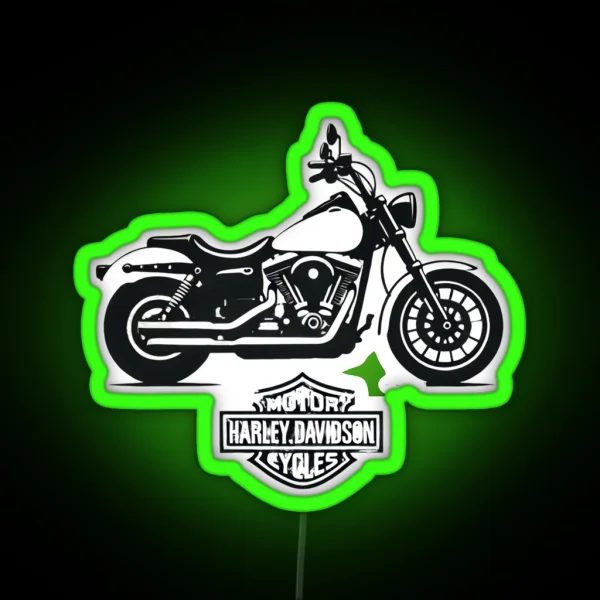 Classic Harley Davidson Silhouette RGB Neon Sign