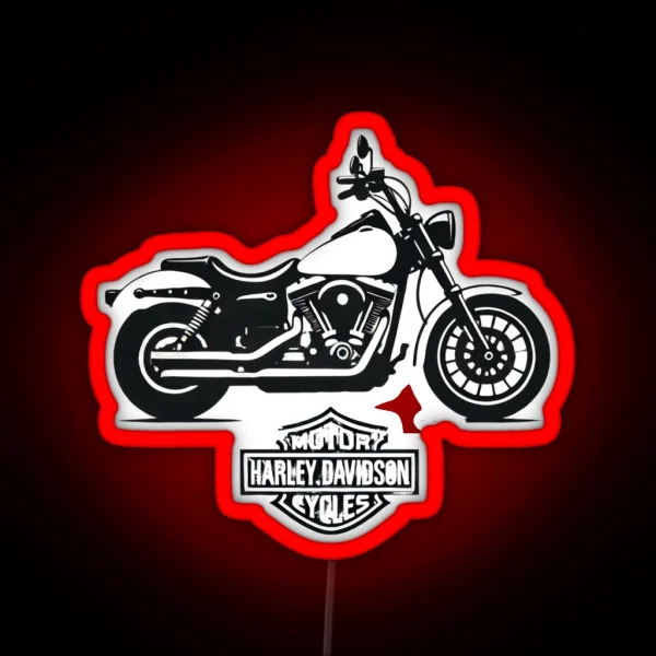 Classic Harley Davidson Silhouette RGB Neon Sign