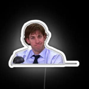 Classic Jim Halpert Face RGB Neon Sign