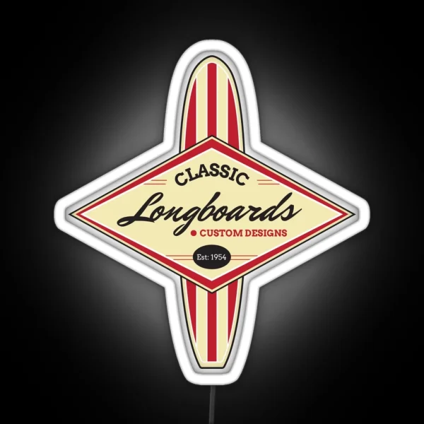 Classic Longboards Custom Surfboards RGB Neon Sign