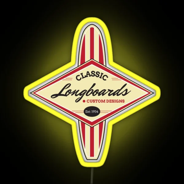 Classic Longboards Custom Surfboards RGB Neon Sign