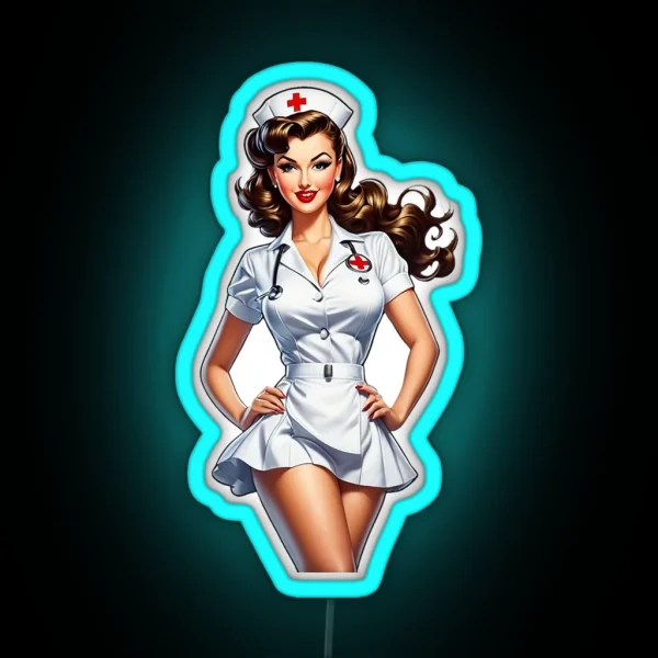 Classic Pinup Nurse RGB Neon Sign