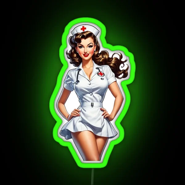 Classic Pinup Nurse RGB Neon Sign