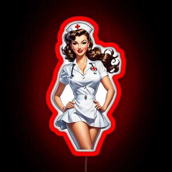 Classic Pinup Nurse RGB Neon Sign
