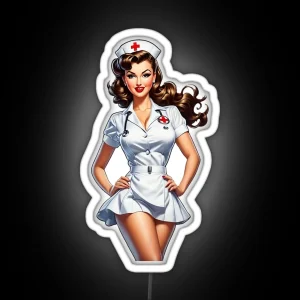 Classic Pinup Nurse RGB Neon Sign