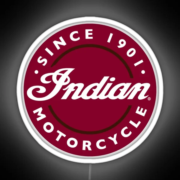Classic Red Racing Indian Motocycle RGB Neon Sign