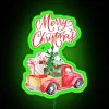 Classic Red Truck With Christamas Tree RGB Neon Sign - Image 4