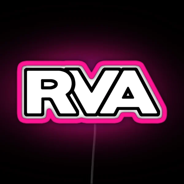 Classic RVA Logo In Bold And White RGB Neon Sign