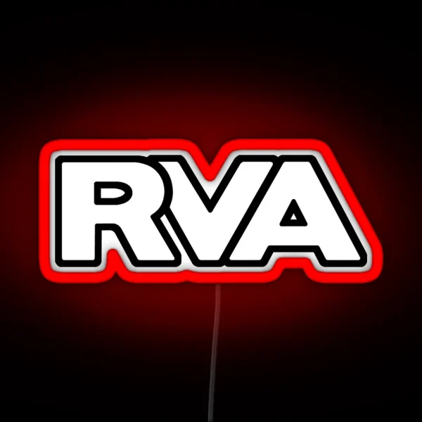 Classic RVA Logo In Bold And White RGB Neon Sign