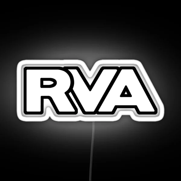 Classic RVA Logo In Bold And White RGB Neon Sign