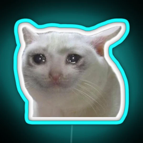 Classic Sad Cat Led Meme RGB Neon Sign