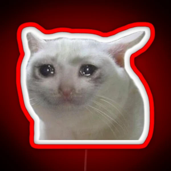 Classic Sad Cat Led Meme RGB Neon Sign