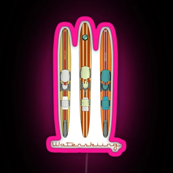 Classic Vintage Water Skis RGB Neon Sign