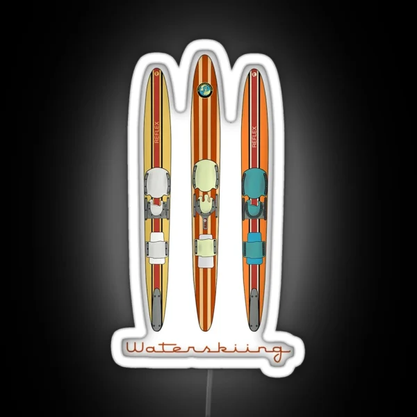 Classic Vintage Water Skis RGB Neon Sign