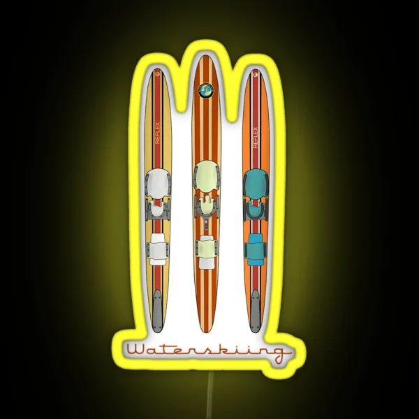 Classic Vintage Water Skis RGB Neon Sign