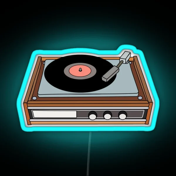 Classic Vinyl Record Player RGB Neon Sign