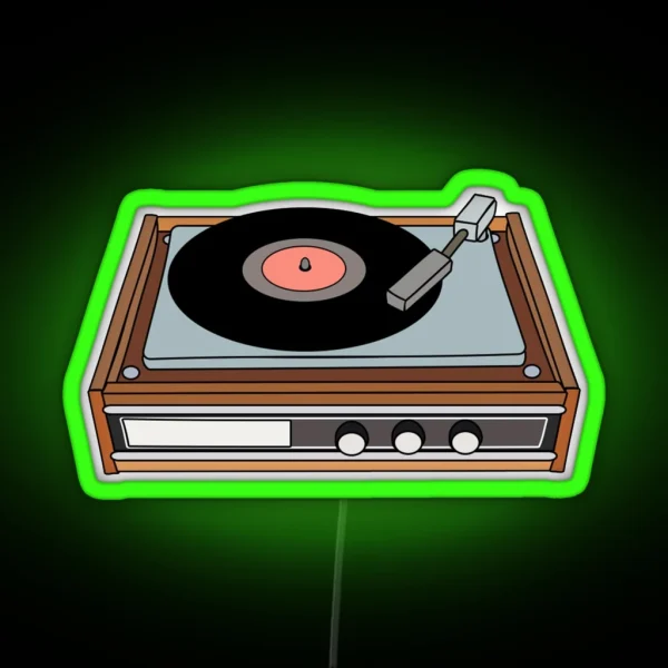 Classic Vinyl Record Player RGB Neon Sign