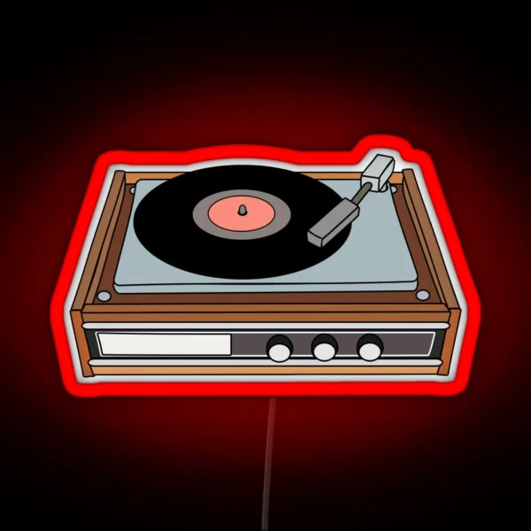 Classic Vinyl Record Player RGB Neon Sign