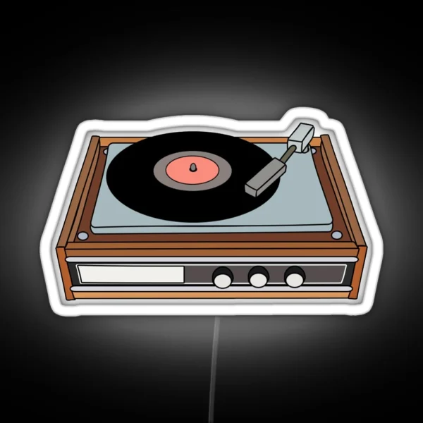 Classic Vinyl Record Player RGB Neon Sign