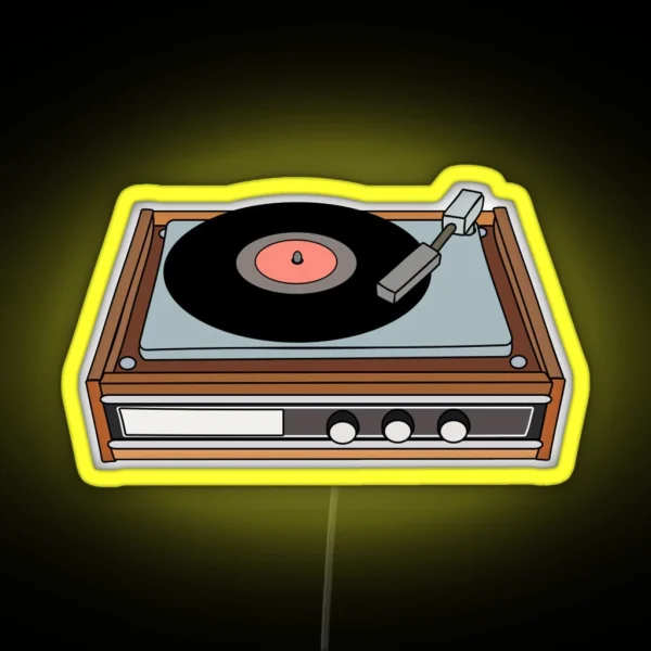 Classic Vinyl Record Player RGB Neon Sign