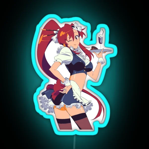 Classic Yoko Litner Maid Pixelart RGB Neon Sign