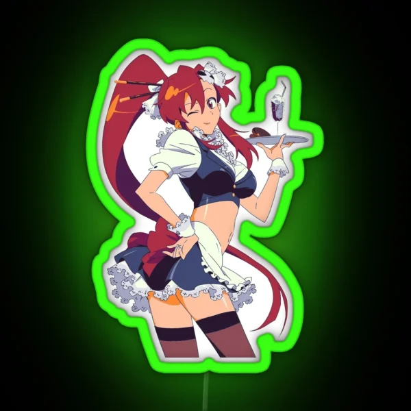 Classic Yoko Litner Maid Pixelart RGB Neon Sign