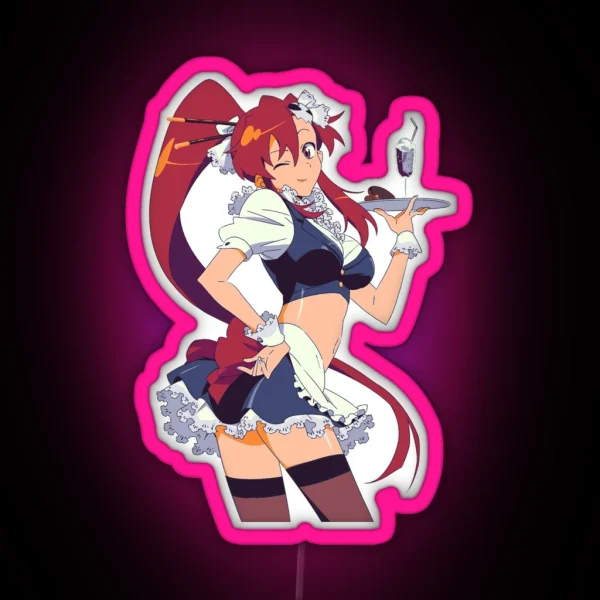 Classic Yoko Litner Maid Pixelart RGB Neon Sign