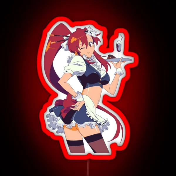 Classic Yoko Litner Maid Pixelart RGB Neon Sign