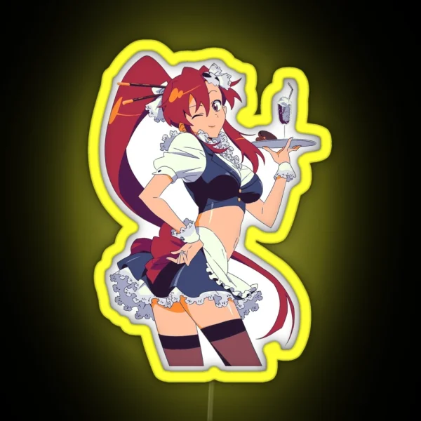 Classic Yoko Litner Maid Pixelart RGB Neon Sign