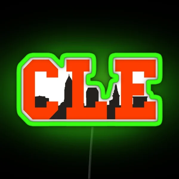 CLE Skyline Browns RGB Neon Sign