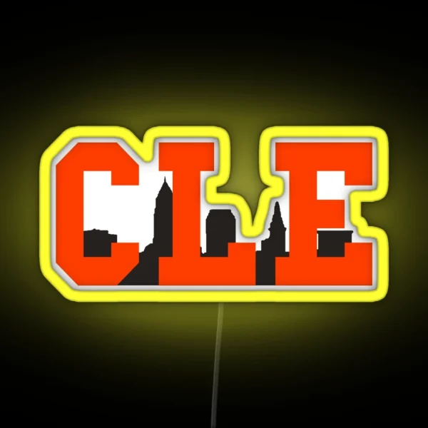 CLE Skyline Browns RGB Neon Sign