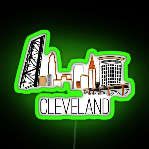 CLE Skyline III RGB Neon Sign