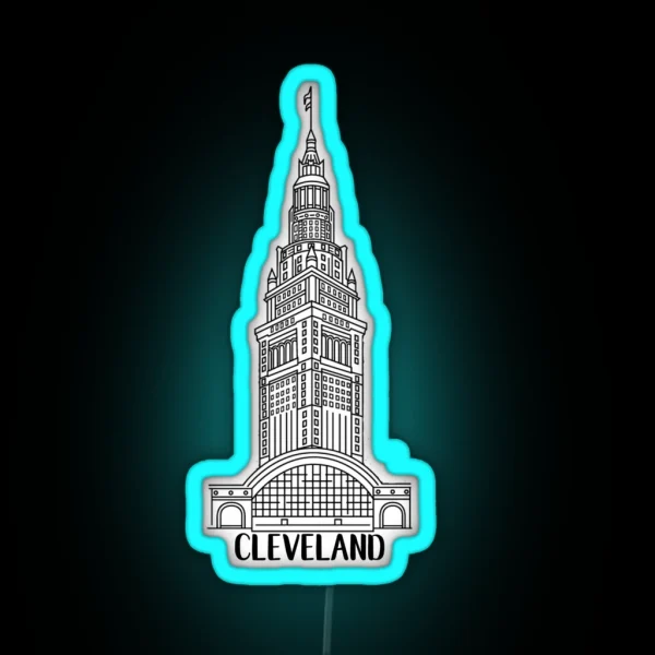 Cleveland Terminal Tower RGB Neon Sign