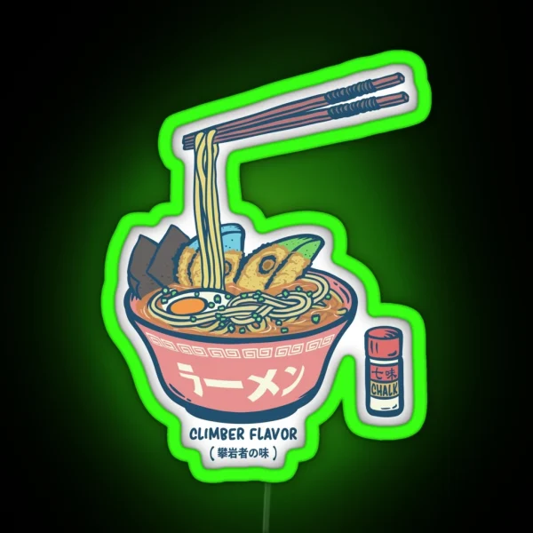 Climbing Climber Flavor Ramen Noodle RGB Neon Sign