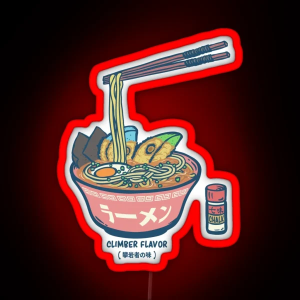 Climbing Climber Flavor Ramen Noodle RGB Neon Sign