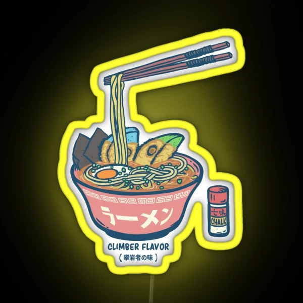 Climbing Climber Flavor Ramen Noodle RGB Neon Sign