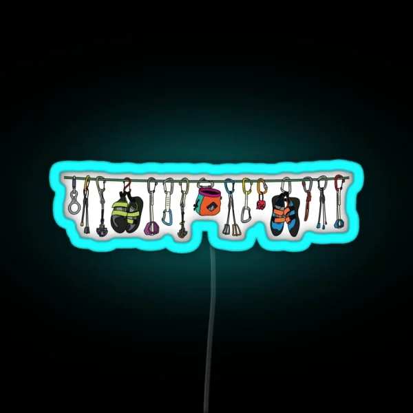 Climbing Gear On The Line RGB Neon Sign