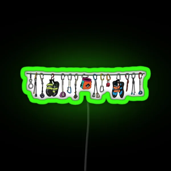 Climbing Gear On The Line RGB Neon Sign