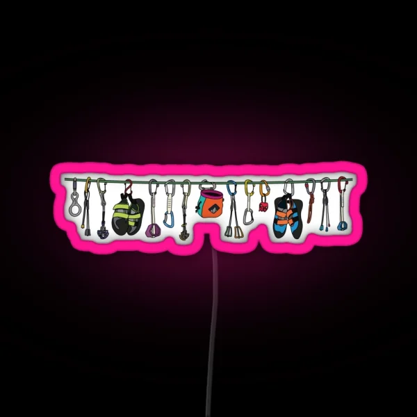 Climbing Gear On The Line RGB Neon Sign