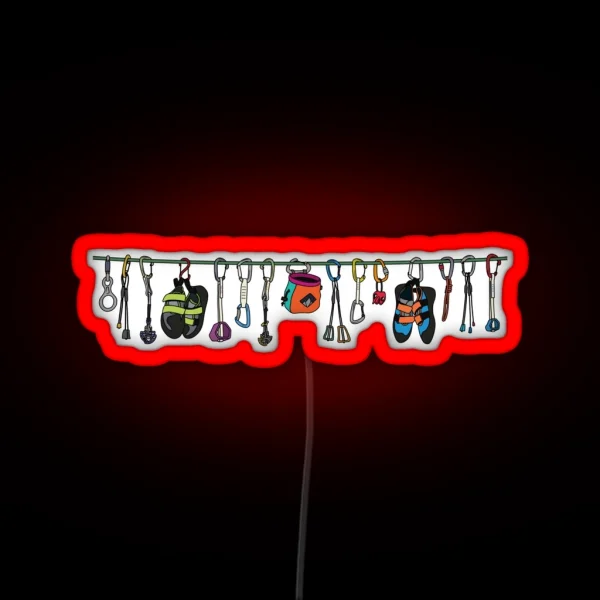 Climbing Gear On The Line RGB Neon Sign