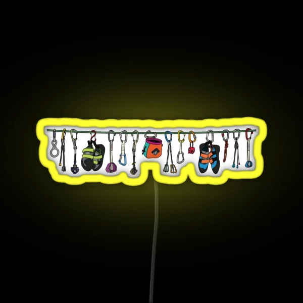 Climbing Gear On The Line RGB Neon Sign